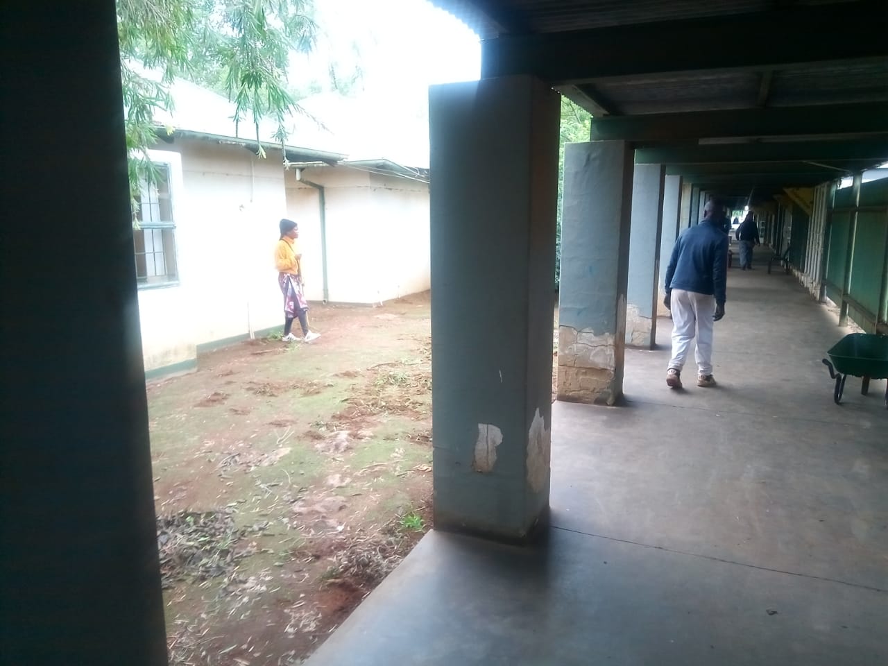 Sweeping and clearing at Katlehong Resource Centre