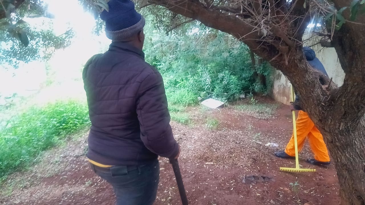 Cleaning team in action at Katlehong Resource Centre
